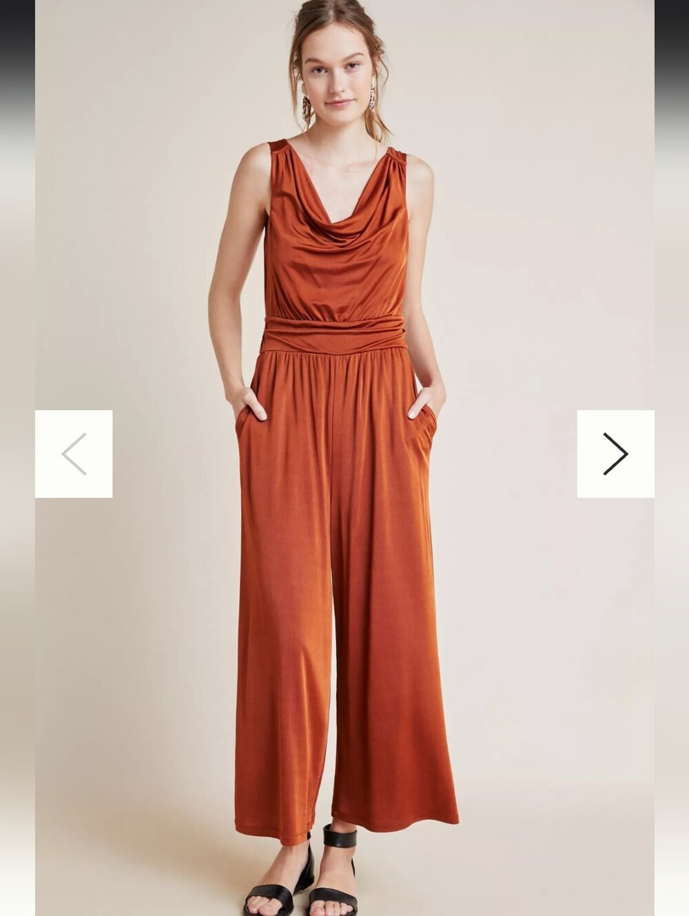 NWOT Anthropologie Maeve XL Enchantment Sleeveless Jumpsuit Copper Burnt Rust